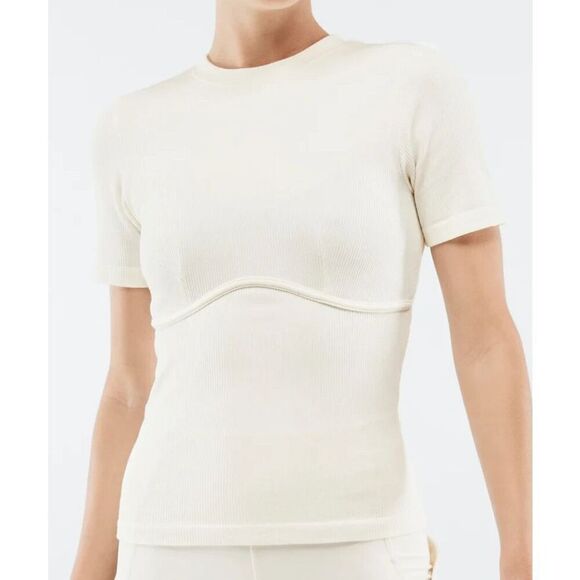 Fabletics SS2147918 Women's Sz XL Coconut/Ivory Taylor Short-Sleeve Top - Picture 7 of 9